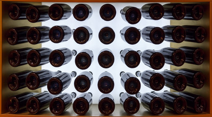 Many wine bottles