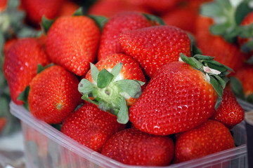 Strawberry on the counter