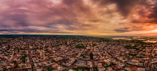 Panoramica aerea de la ciudad de San Pedro en Buenos Aires