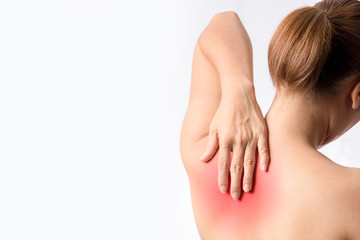 left hand touching medial border of left scapular bone, case tender and trigger and pain left side...