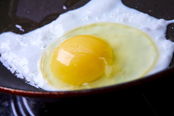 fried egg on the pan