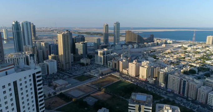 Panorama of the city of Sharjah. United Arab Emirates.