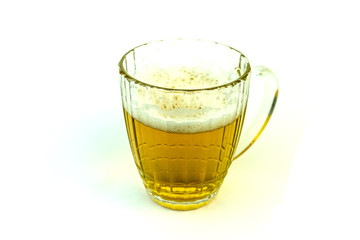 Beer mug with beer. photo on white background.