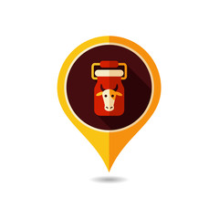 Can container for milk vector pin map icon