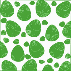 Easter background with Easter eggs green