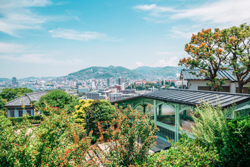 Glover Garden, nature and city view in Nagasaki, Japan - obrazy, fototapety, plakaty