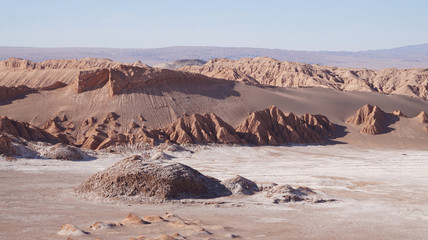 Fototapeta na wymiar Desierto de atacama, vista panorámica de las dunas 