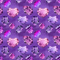 Ultraviolet gems seamless pattern 1