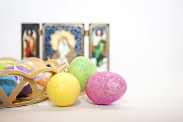 easter eggs isolated on white