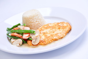 rice with meat and vegetables