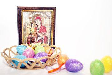 easter eggs isolated on white