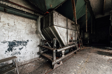 Silver Steel Bin - Abandoned Old Crow Bourbon Distillery - Frankfort, Kentucky
