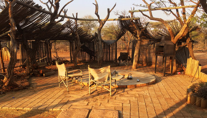 South African Safari Boma Fire Place