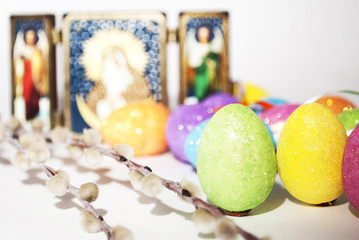 easter eggs isolated on white