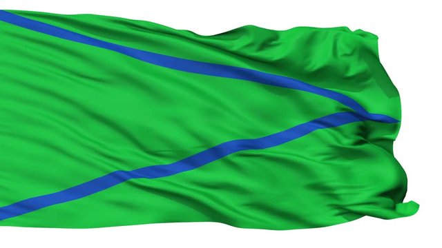 Patia  flag, city of Colombia, realistic animation isolated on white seamless loop - 10 seconds long (alpha channel is included)