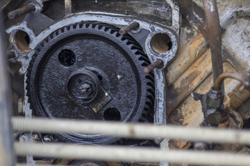 Car engine repair disassembly.