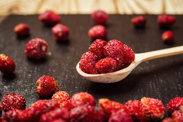 background from freshly harvested strawberries