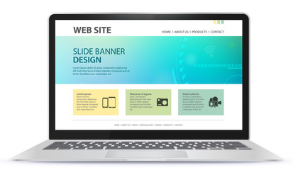 Responsive Web Site Design With Laptop Screen 