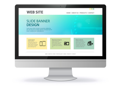 Responsive Web Site Design With Computer Screen 
