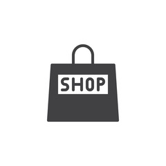 Shopping bag vector icon. filled flat sign for mobile concept and web design. simple solid icon. Shop symbol, logo illustration. Pixel perfect vector graphics