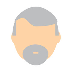avatar man with beard over white background, colorful design. vector illustration