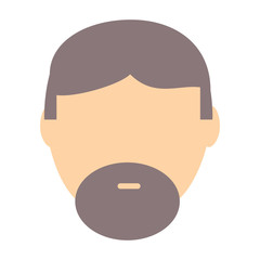 avatar man with beard over white background, colorful design. vector illustration