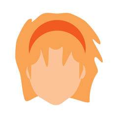 avatar young woman  icon over white background, colorful design. vector illustration