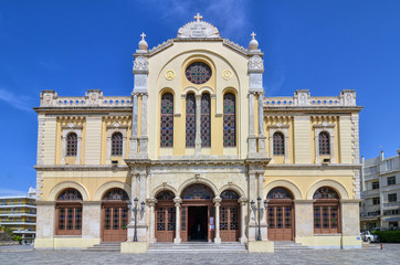 Fototapeta na wymiar Heraklion, Crete Island / Greece: The Agios Minas Cathedral is a Greek Orthodox Cathedral in Heraklion, serving as the seat of the Archbishop of Crete. 