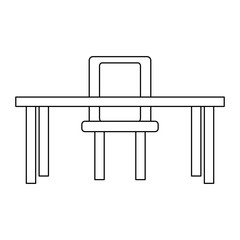 chair and desk over white background, vector illustration