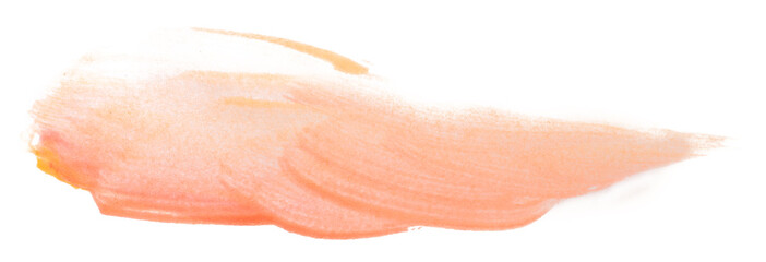 light orange spot of paint. color of peaches. brush stroke