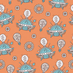 Seamless steampunk pattern