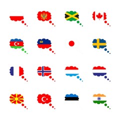 Flag with azerbaijan flag, turkey flag and flag of netherland