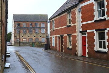 Traditional architecture in market town of Axminster on the eastern border of the county of Devon in England
