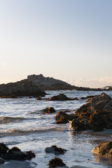 Sunset on a beach in Monterey, California