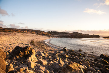 Sunset on a beach in Monterey, California