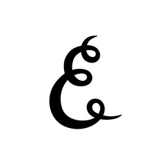Obraz premium Ampersand on white background. Handwritten calligraphy. Isolated. Vector illustration. Great for wedding invitations, greeting cards, posters, placards