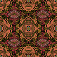 Seamless striped vector pattern with tribal and ethnic motifs