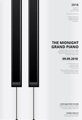 Obraz premium Music Grand Piano Poster Background Template Vector illustration