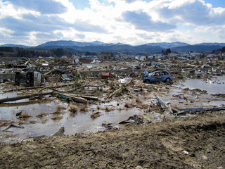 The Great Tohoku Earthquake and Tsunami Damage Misawa, Hachinohe, and Noda - obrazy, fototapety, plakaty