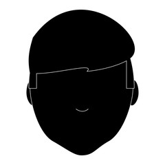 avatar man headicon over white background, vector illustration