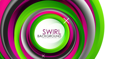Obraz premium Spiral swirl flowing lines 3d vector abstract background