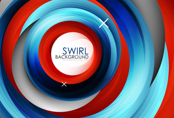 Spiral swirl flowing lines 3d vector abstract background