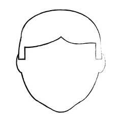 sketch of avatar man face icon over white background, vector illustration