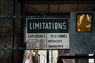 Vintage Limitations Sign - Abandoned Indiana Army Ammunition Plant - Indiana