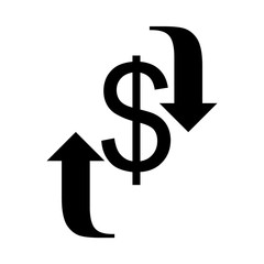 icon Currency with exchange, money, bank and dollar