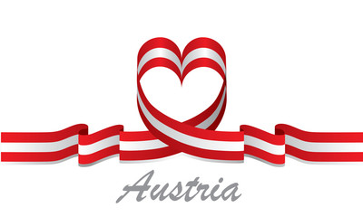 austria flag and love ribbon
