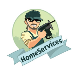 Home services, house repair services, vector illustration.