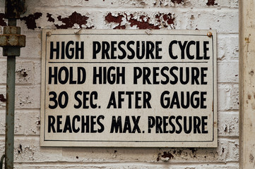 Hand Painted Vintage High Pressure Cycle Sign - Abandoned Indiana Army Ammunition Plant - Indiana