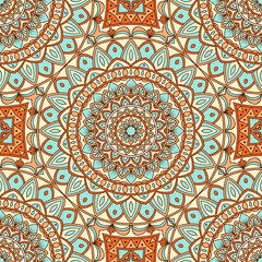 Hand drawn ornamental seamless pattern. Vector Illustration