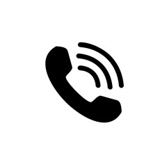 the basic logo form of a vintage telephone receiver with a hanger receiver and signal sign